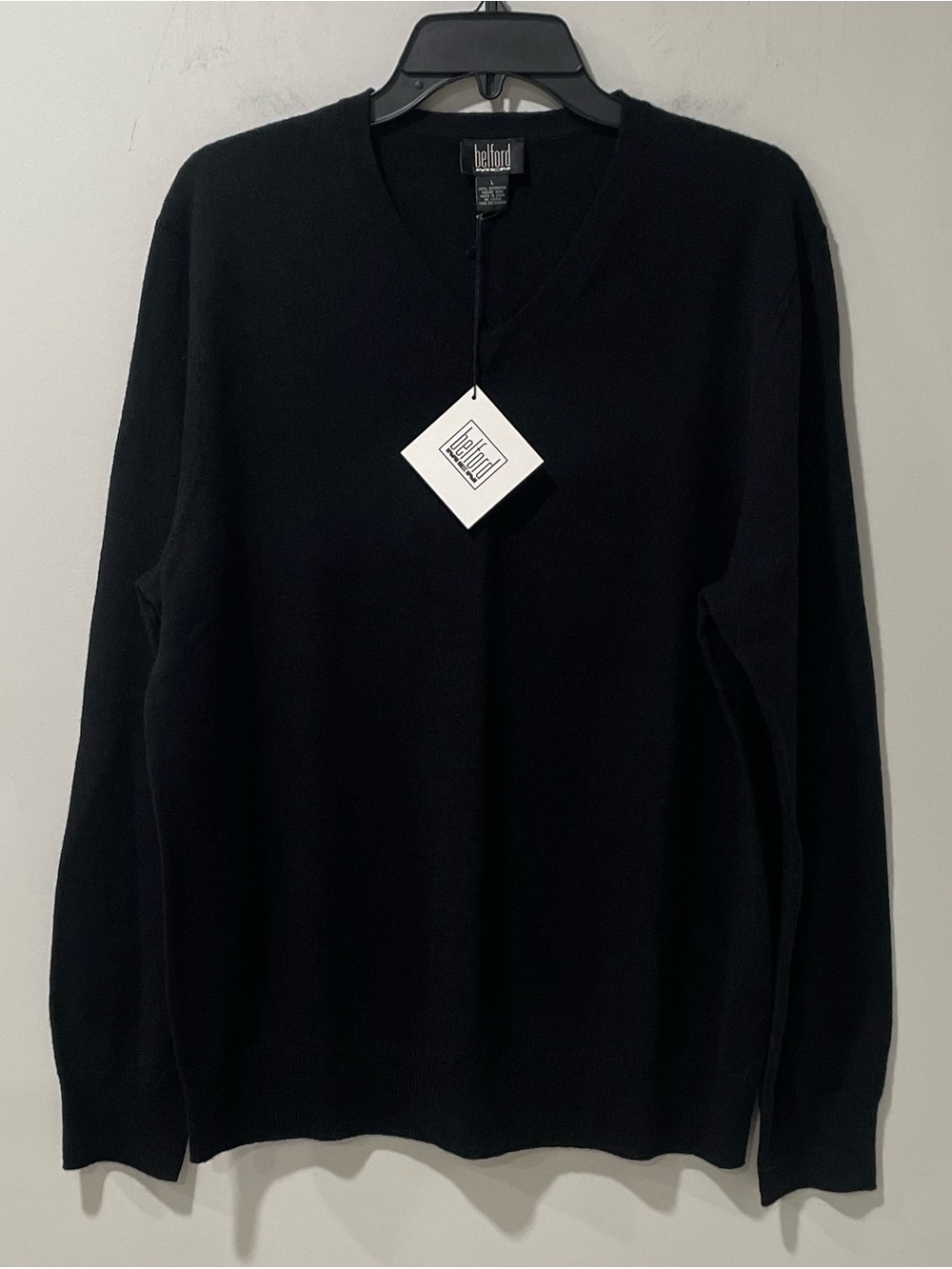 NWT Belford Men V Neck Sweater Merino Wool Quiet Luxury High End Quality Classic